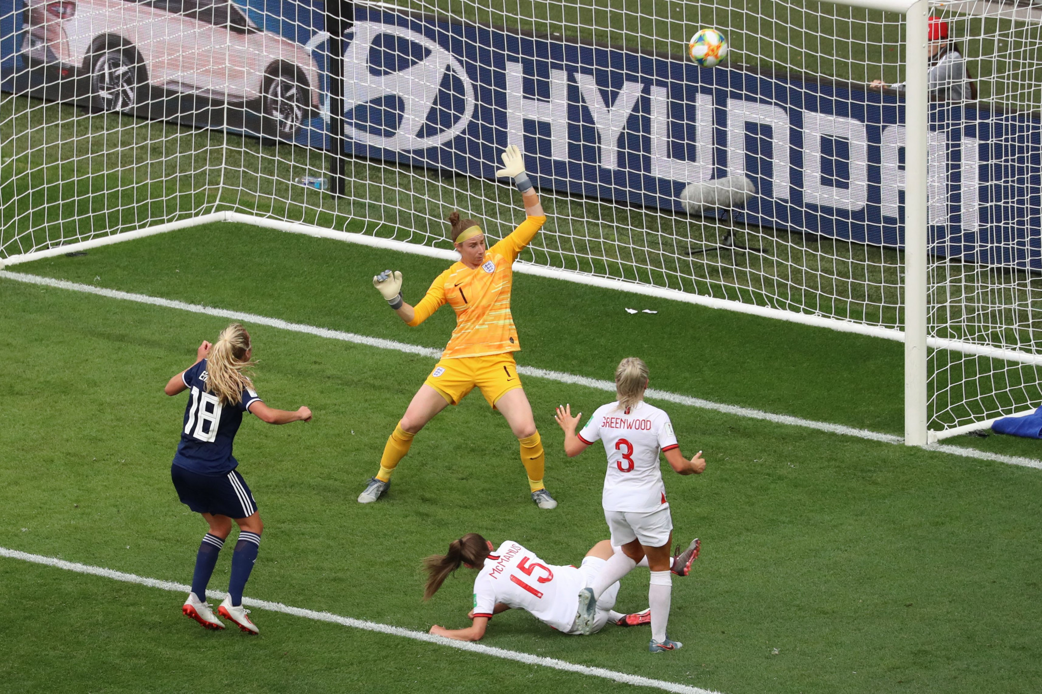 Claire Emslie pulled one back for Scotland, the nation's first-ever Women's World Cup goal ©Getty Images