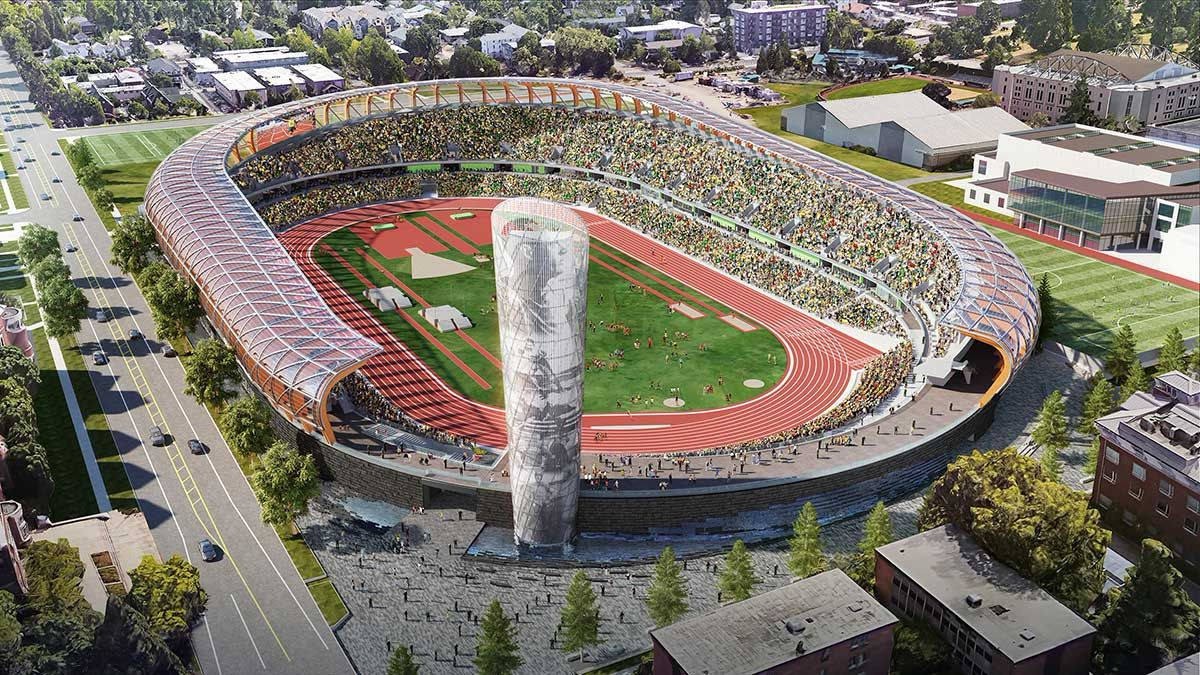 TrackTown USA, which regularly operates at Hayward Field in Eugene, has received a grant from Oregon 2022 ©Getty Images