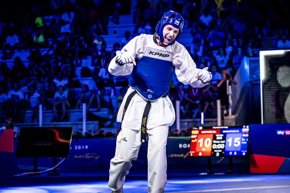 Russia's Maksim Khramtcov was all smiles after winning the men's under-80 kilogram title at the World Taekwondo Grand Prix in Rome with victory over Spain's Spain's Raul Martinez Garcia ©World Taekwondo