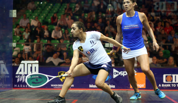 Egypt's world number one Raneem El Welily confirmed her place at the top of Group A in the women's event with an 11-7, 11-7 win over New Zealand’s Joelle King in Cairo ©PSA