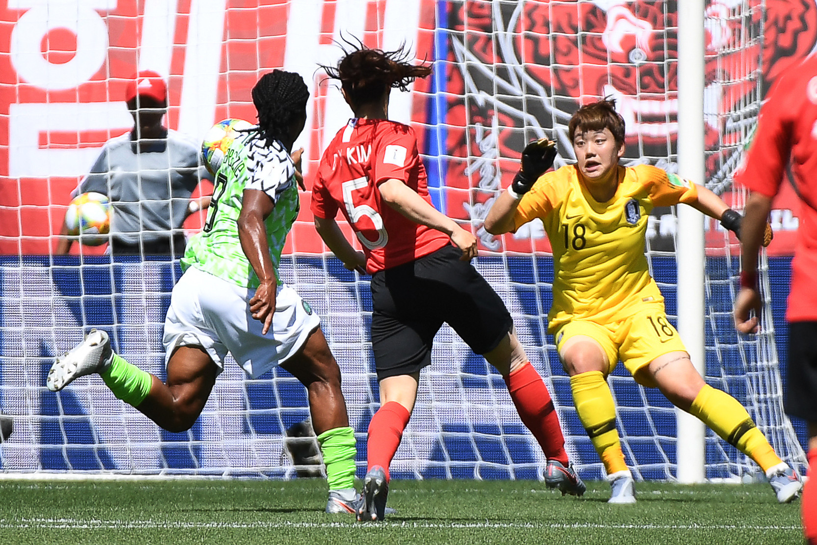 In a clash between Nigeria and South Korea, Kim Do-yeon scored an own goal to put Nigeria ahead ©Getty Images