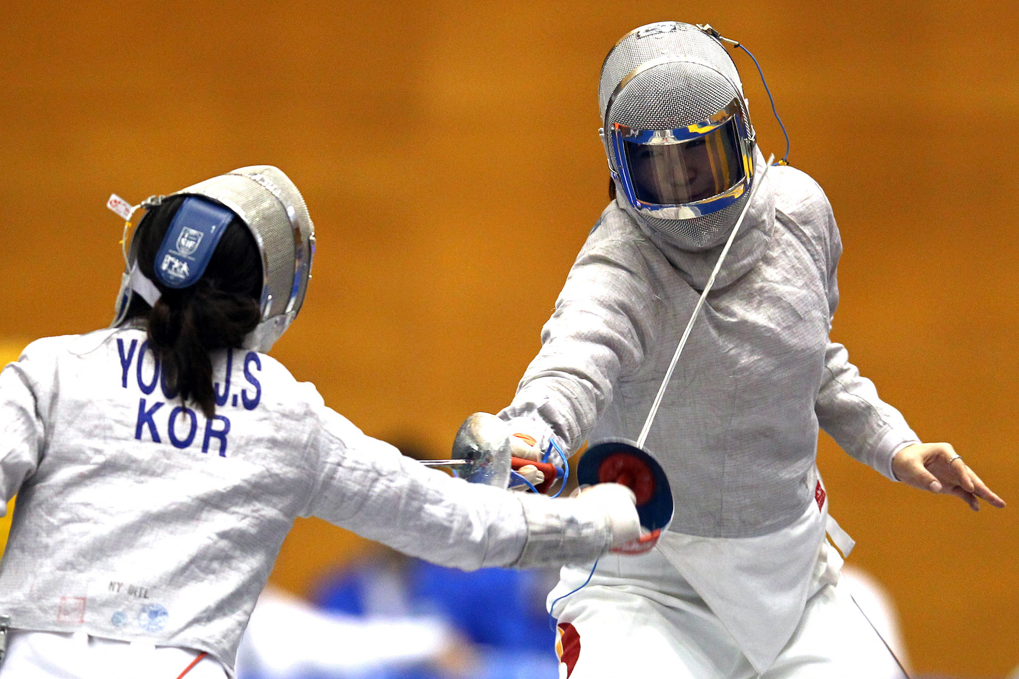 Jisu Yoon of South Korea beat the London 2012 Olympic champion on her way to gold ©Getty Images