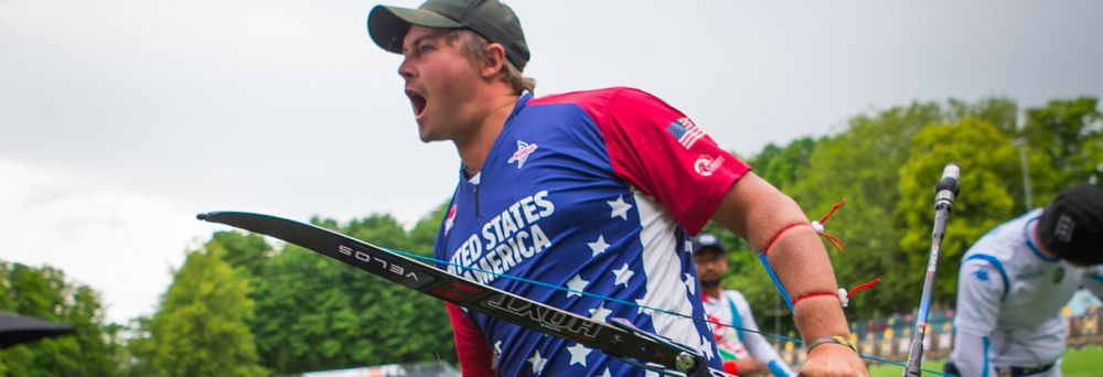 Brady Ellison is one of three individual finalists from the United States after reaching the men's recurve gold medal match ©World Archery