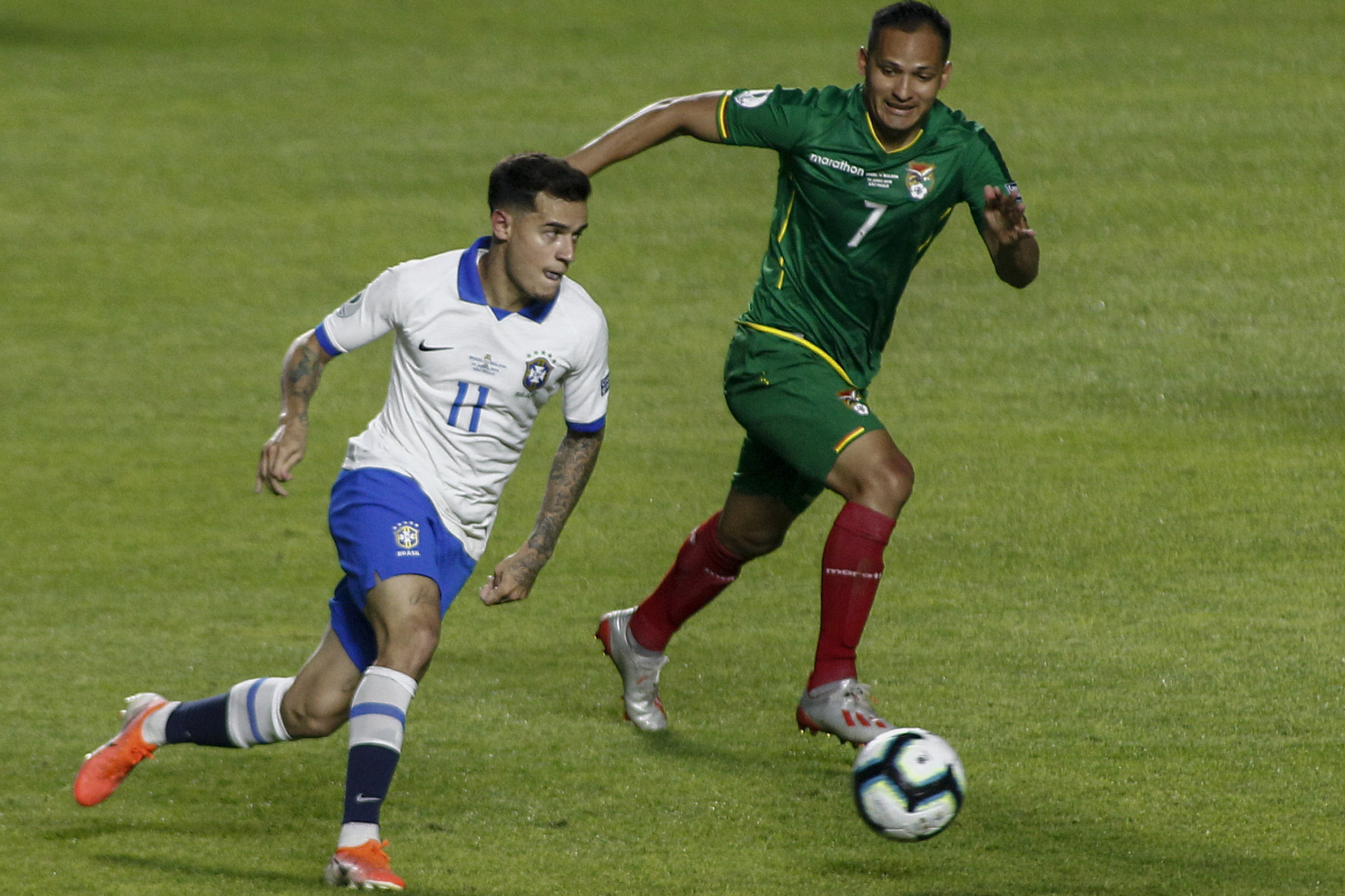 Philippe Coutinho scored twice for Brazil in their opening match of the Copa América against Bolivia in São Paulo ©Getty Images