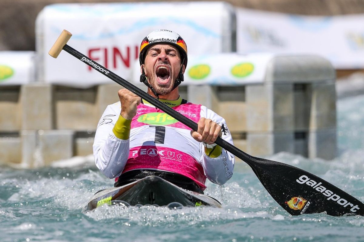 Germany’s Sideris Tasiadis won the season-opening men's C1 event for the third year in a row ©ICF