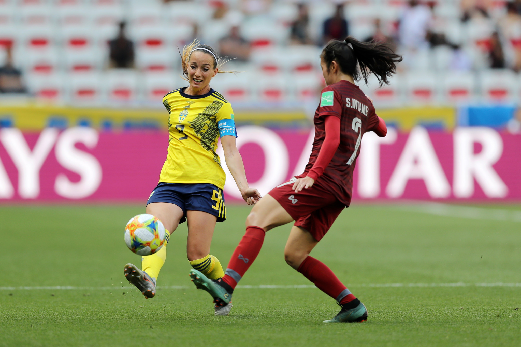 Kosovare Asllani doubled the lead at Allianz Riviera in Nice ©Getty Images