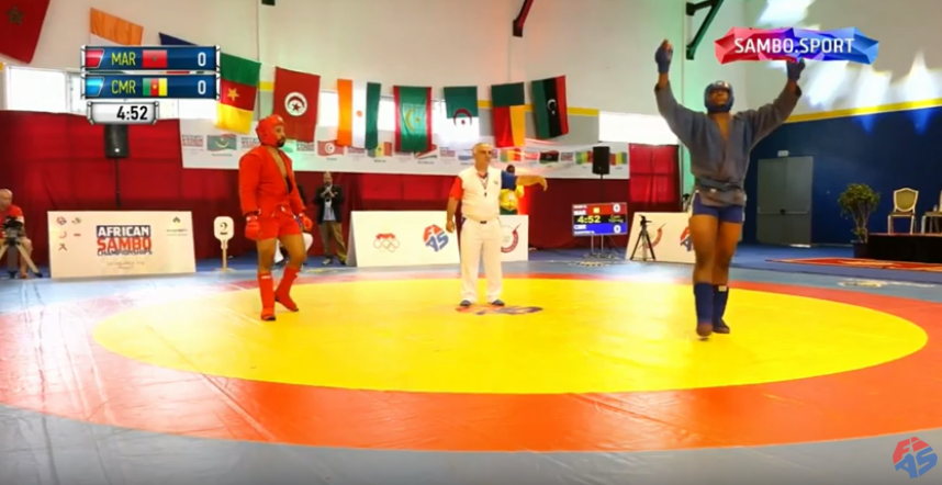 The most eye-catching win of the day came in the combat +100 kg, where Rouaj Saad was comprehensively beaten by Nana Djantou ©YouTube