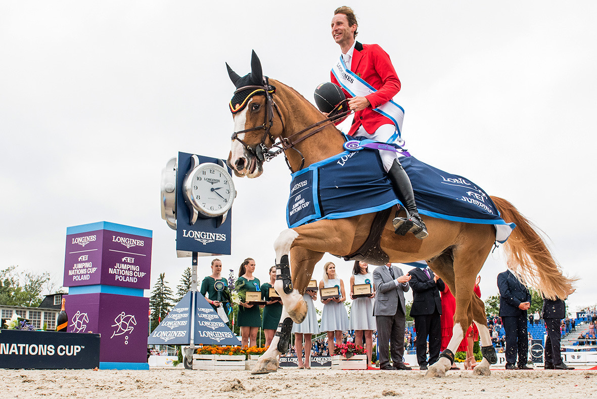 Belgium's Pieter Devos won the FEI Jumping Nations Cup event in Poland for his country in the jump-off ©FEI