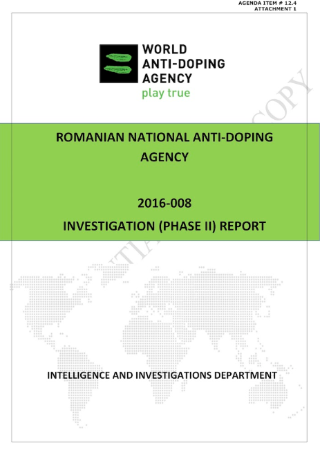 A second investigatory report by WADA has found that the Romanian National Anti-Doping Agency had directed the Bucharest Laboratory to cover up positive doping tests relating to at least three athletes ©WADA