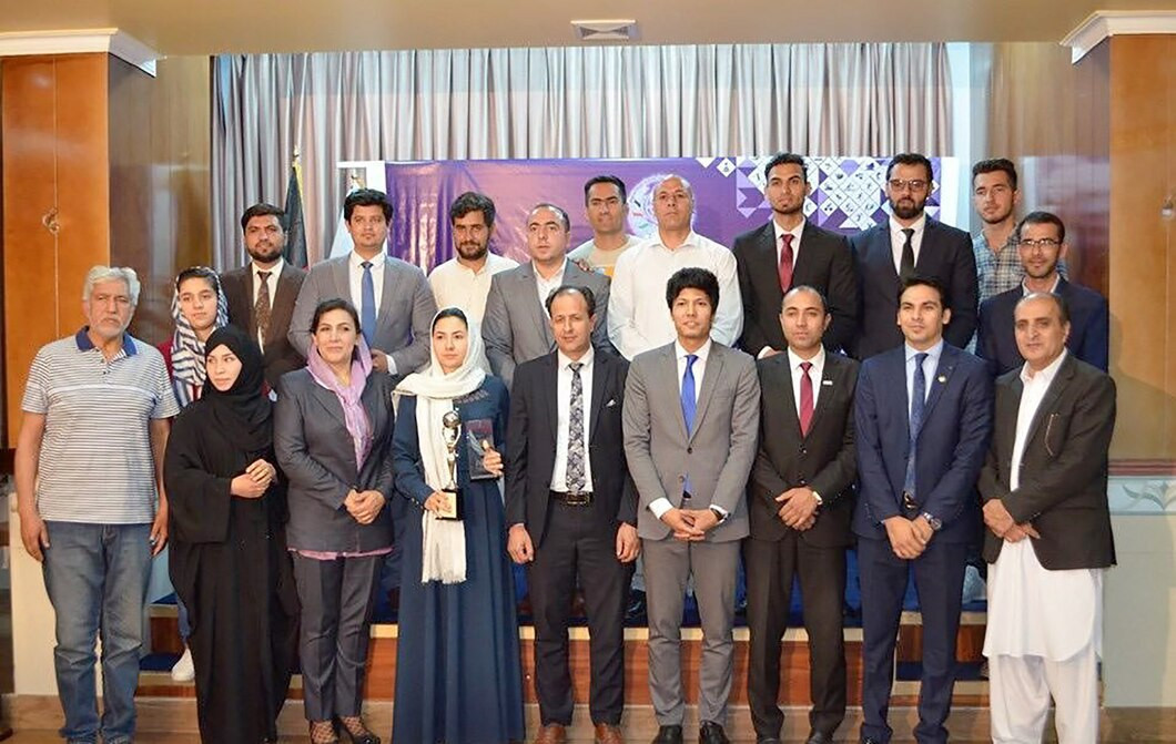 Asghari (front row, fifth from left), a peace and human rights advocate in Afghanistan who is a member of the Athletes' Entourage Commission, was elected to the IOC in October 2018 ©OCA