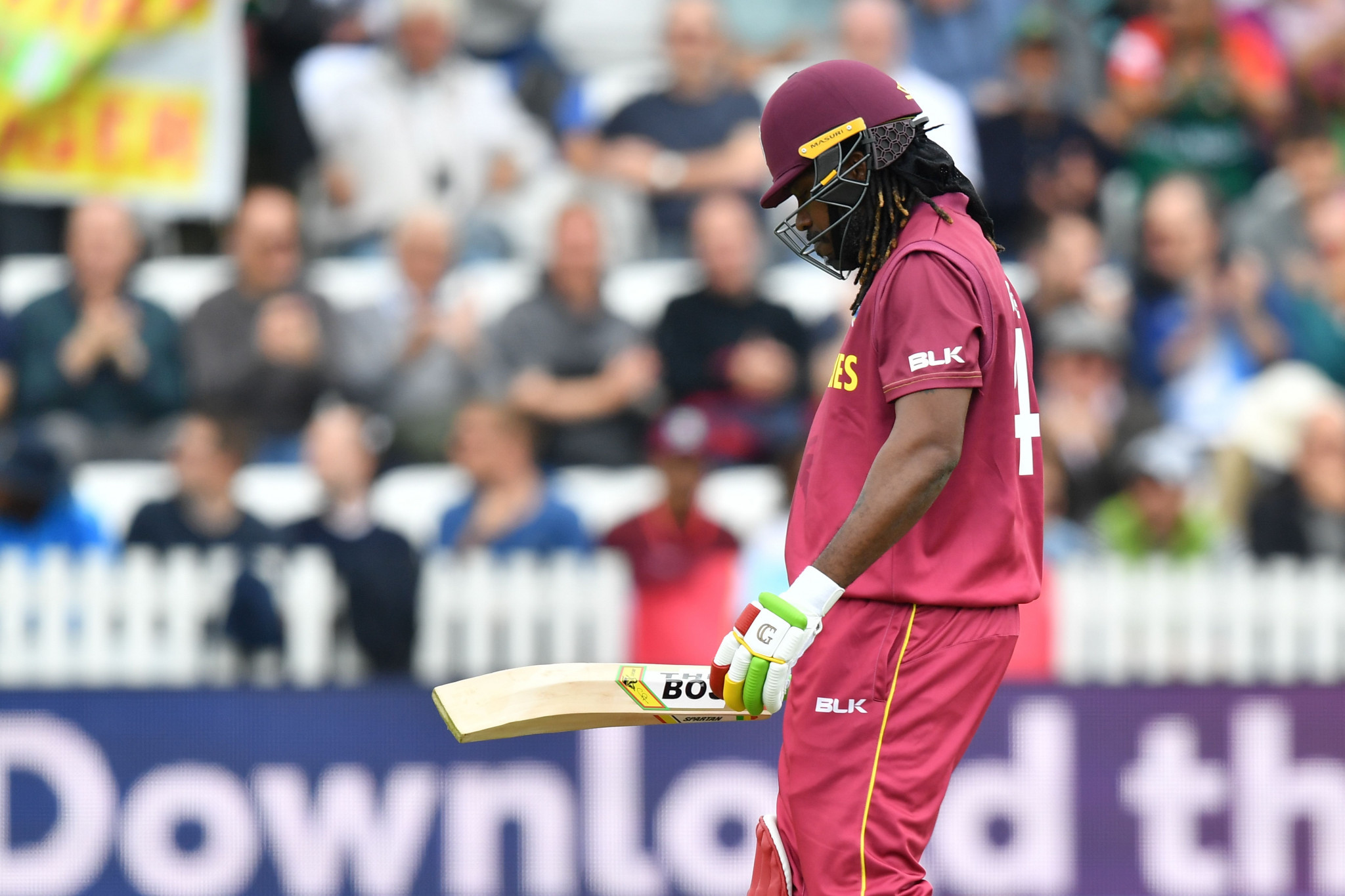 West Indies made 321-8, their fourth-highest World Cup score, despite opener Chris Gayle getting out for a 13-ball duck ©Getty Images