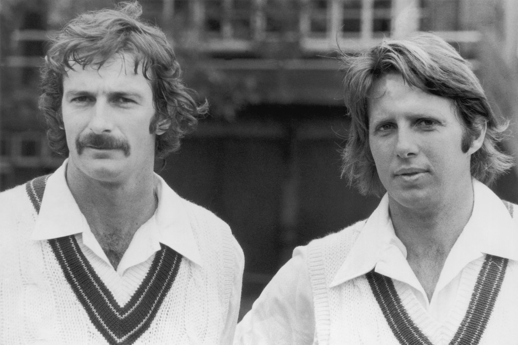 Australian cricketing heroes Dennis Lillee and Jeff Thomson (pictured together in 1975) are cited as particular sporting heroes by Chris Eaton ©Hulton Archive/Getty Images