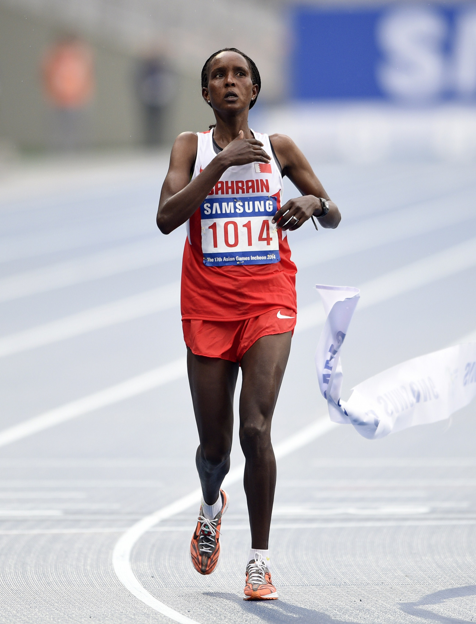 Eunice Kirwa won the gold medal in the marathon at the 2014 Asian Games in Incheon shortly after switching her allegiance from Kenya to Bahrain ©Getty Images