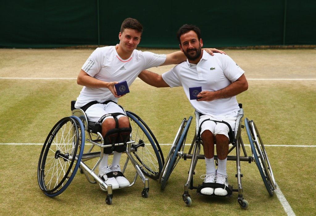 Michael Jeremiasz of France and Britain's Gordon Reid clinched their first-ever Wheelchair Doubles Masters title