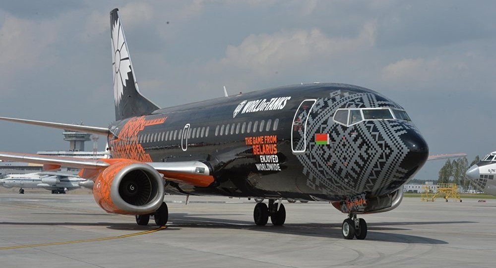 A strange conjunction - Belavia airlines are sponsored by World of Tanks...©Getty Images