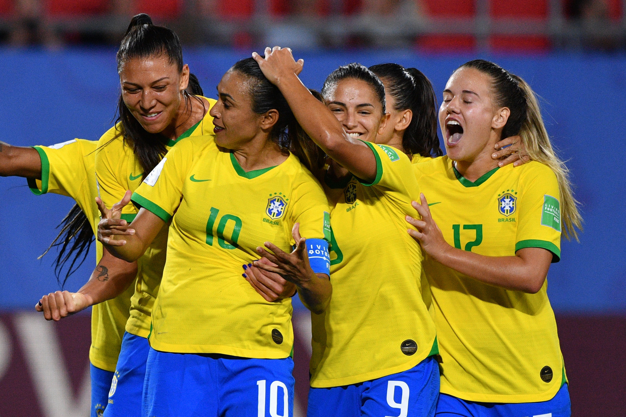 Marta celebrates converting her 17th Women's World Cup goal ©Getty Images