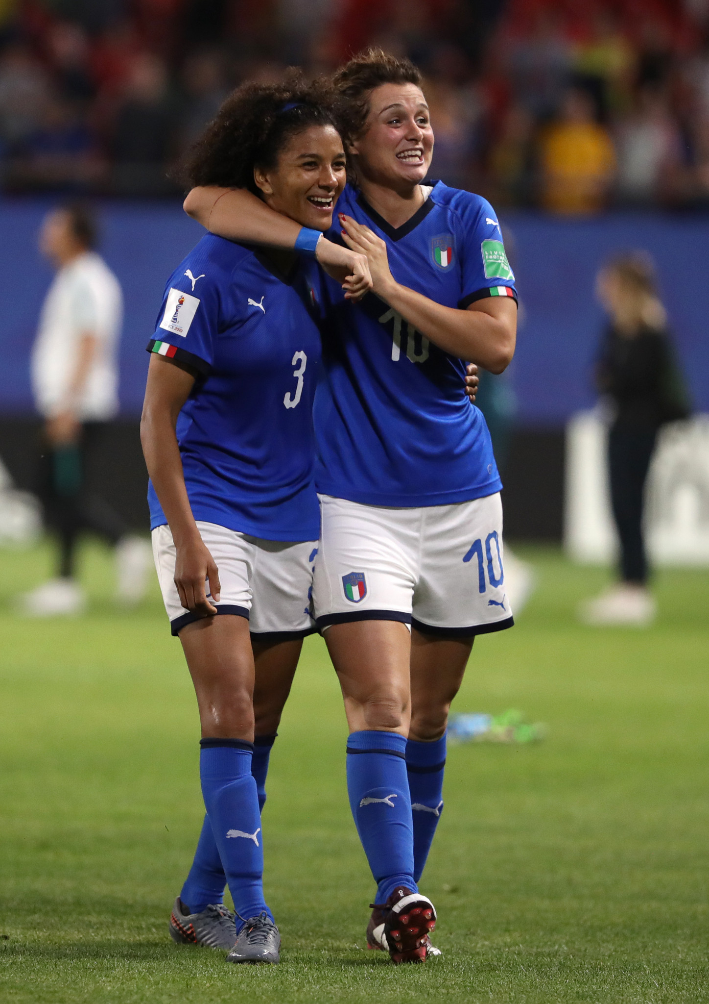 Sara Gama and Cristiana Girelli celebrate progress despite defeat to Brazil ©Getty Images