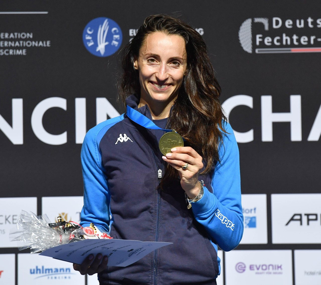 Elisa Di Francesca won her fifth European title in the women's foil ©CatchSport