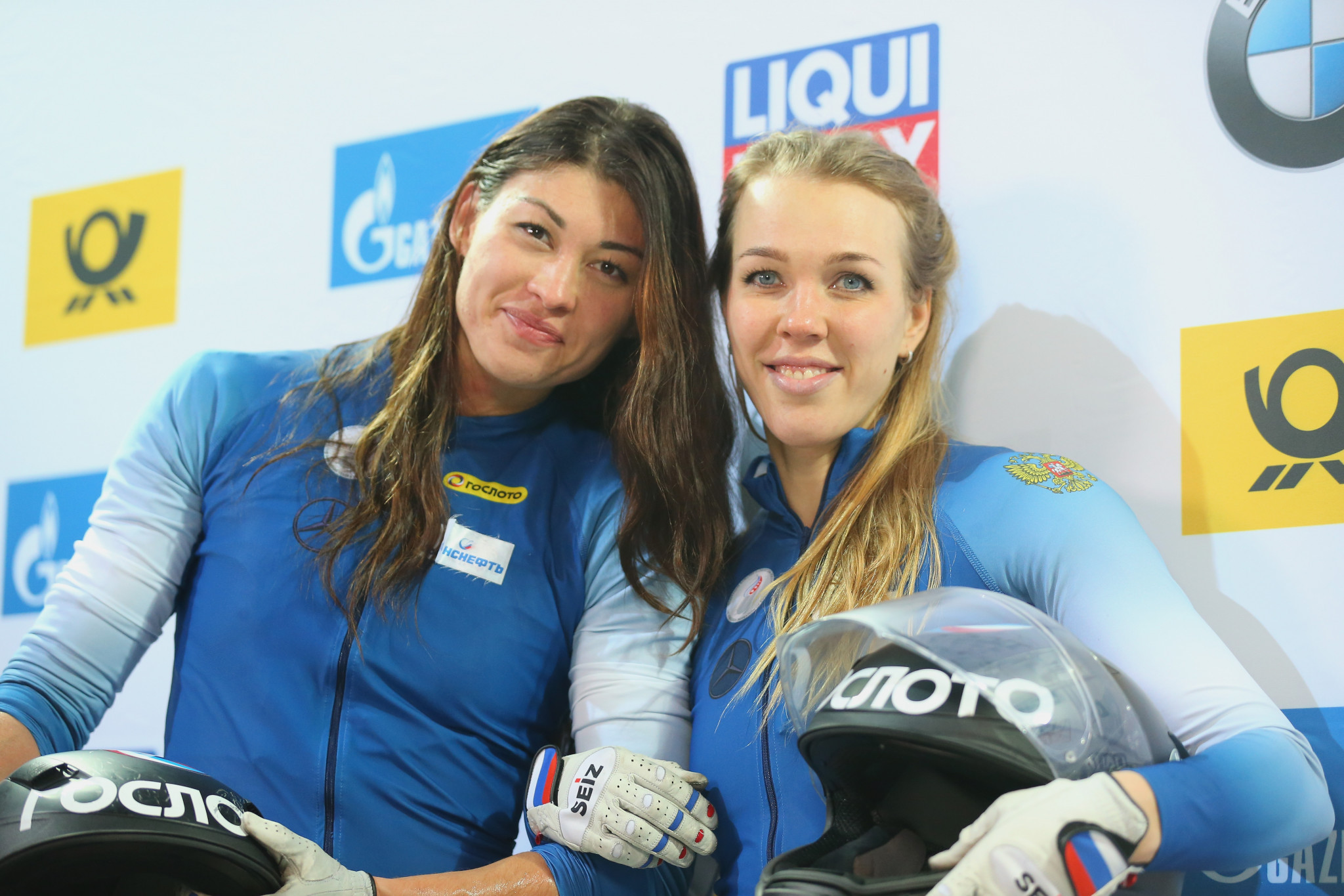 Bobsledder Anastasia Kocherzhova, left, the team-mate of Nadezhda Sergeeva, right, who was one of two Russian athletes to fail a drugs test at the 2018 Winter Olympic Games in Pyeongchang, has decided to put her career on hold ©Getty Images