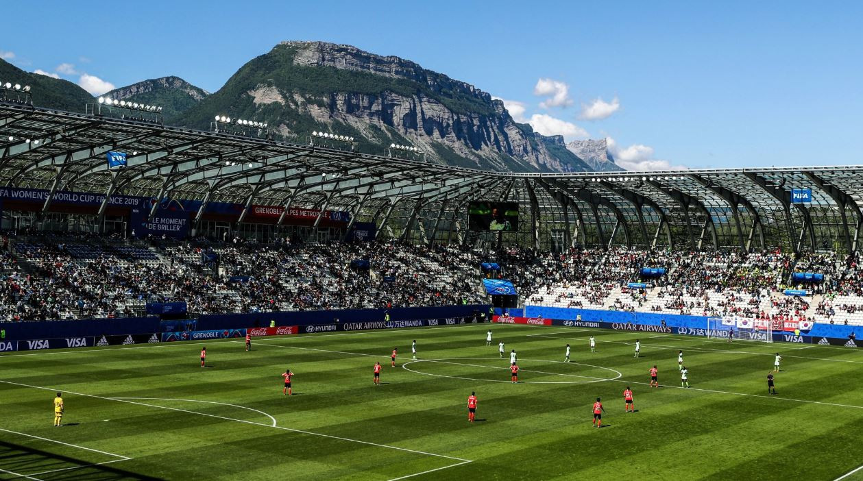 Two spectators were ejected from the Stade des Alpes in Grenoble during New Zealand's match against Canada in the FIFA Women's World Cup for protesting about Iranian women being barred from stadiums ©Twitter