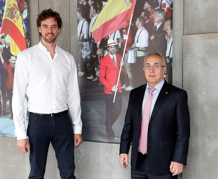 Pau Gasol, left, will stand for the IOC Athletes Commission next year after being nominated by the Spanish Olympic Committee ©COE