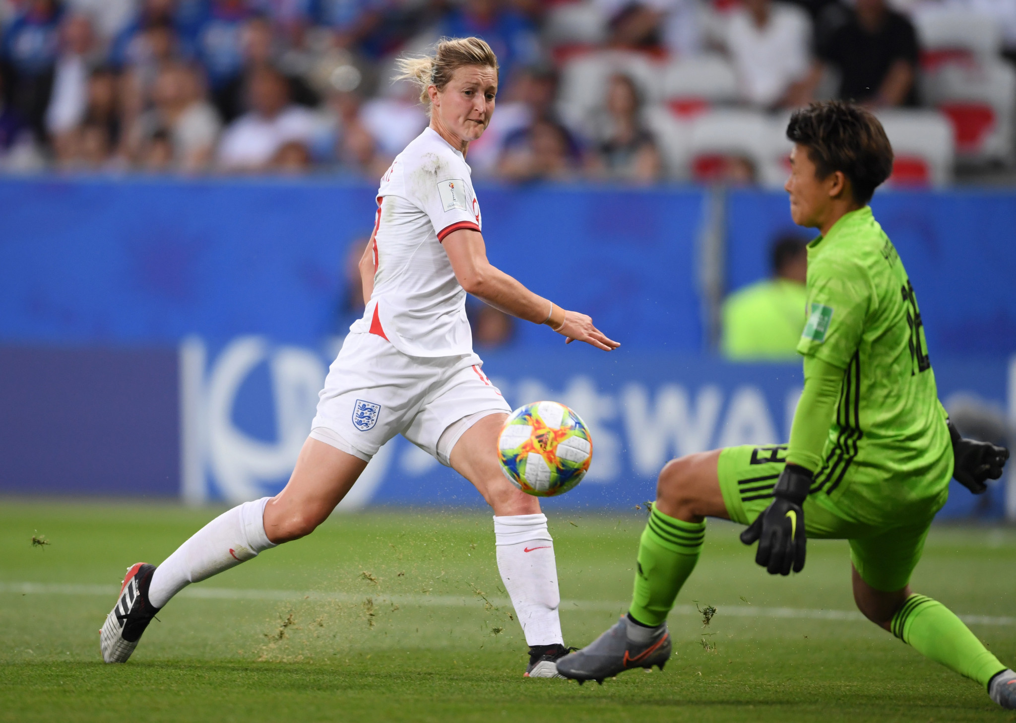 Ellen White opened the scoring for England at Allianz Arena in Nice in the 14th minute ©Getty Images