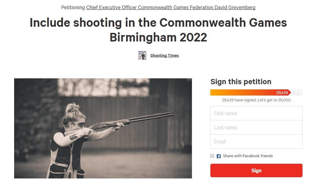Shooting is set to be overlooked for late inclusion on the Commonwealth Games programme at Birmingham 2022 despite a high-profile campaign ©ITG