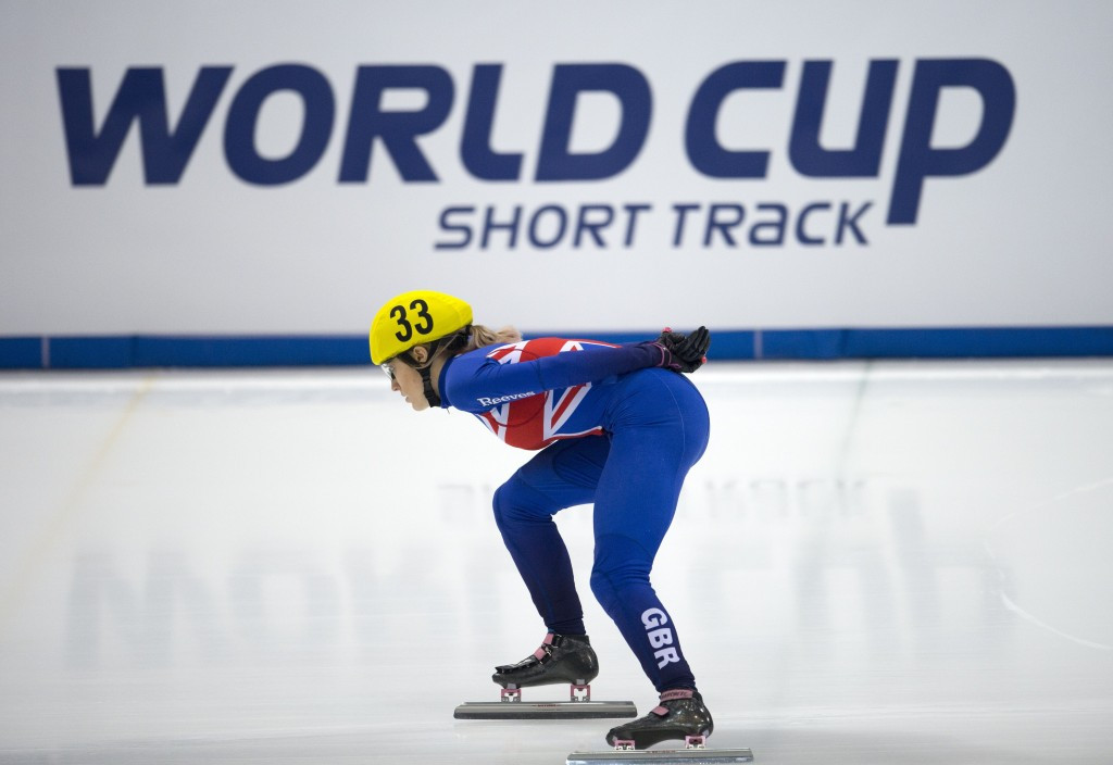 Britain's Elise Christie took gold in the women's 500m race