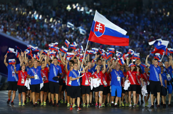 Slovakia march in the team parade at the first European Games Opening Ceremony in Baku − a greater proportion of officials will be allowed to take part in the Minsk 2019 parade  ©Getty Images