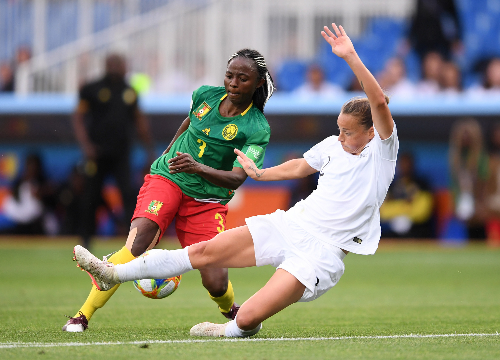Cameroon needed to win against New Zealand to progress into the knockout stage, with Ajara Nchout opening the scoring for her side ©Getty Images
