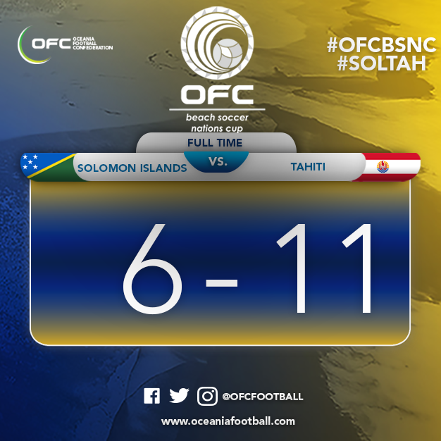 Tahiti beat holders Solomon Islands to join opponents in OFC Beach Soccer Nations Cup final