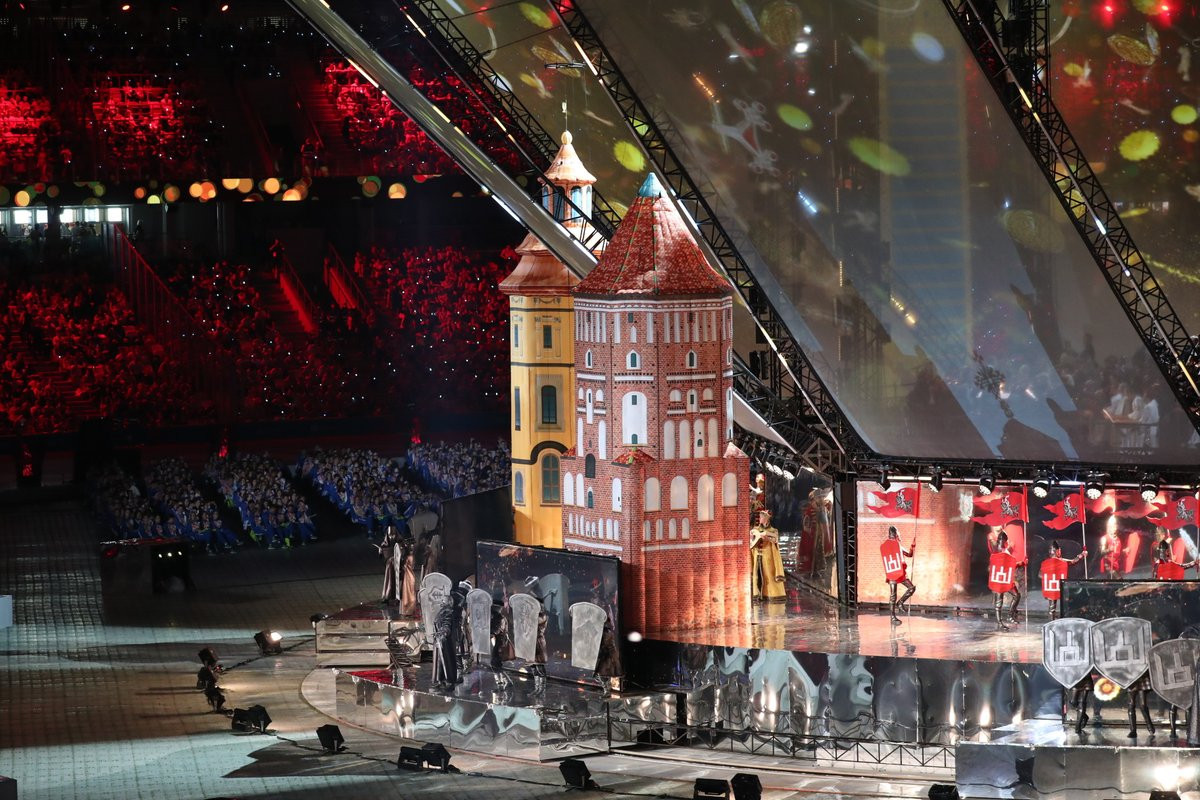 Performances during the Ceremony focused on Belarusian culture and history ©Minsk 2019