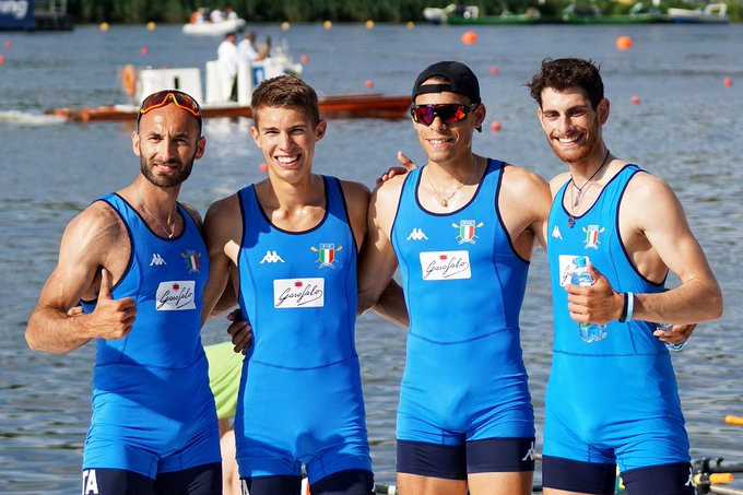 European champions Italy claim men's lightweight quadruple sculls gold at World Rowing Cup