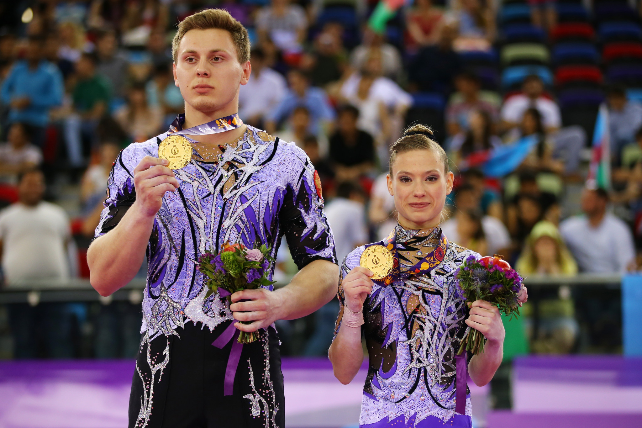 The acrobatic mixed pairs dynamic event was won by Russia ©Getty Images