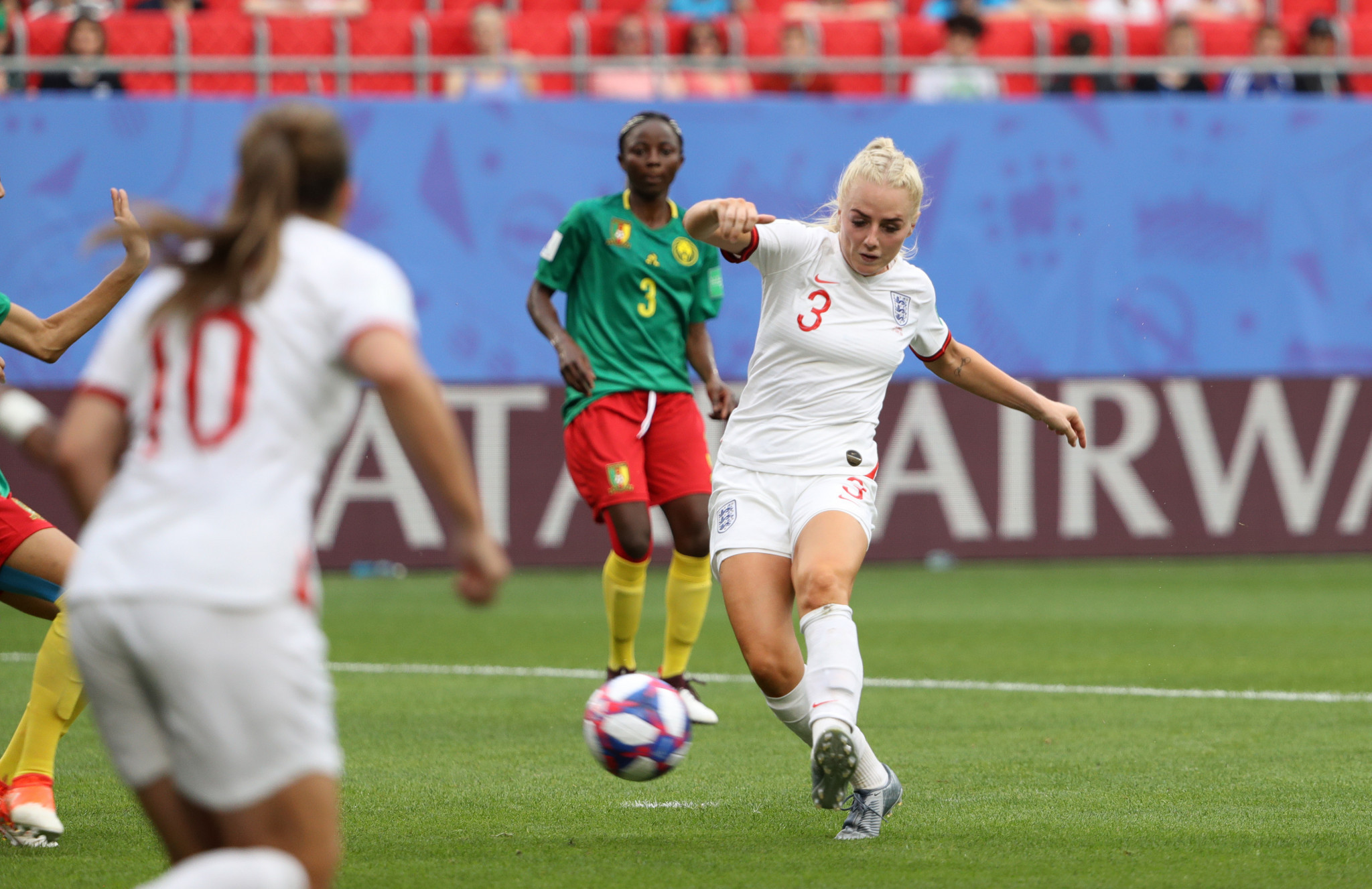 England sealed their quarter final place when Alex Greenwood swept home a corner for 3-0 ©Getty Images