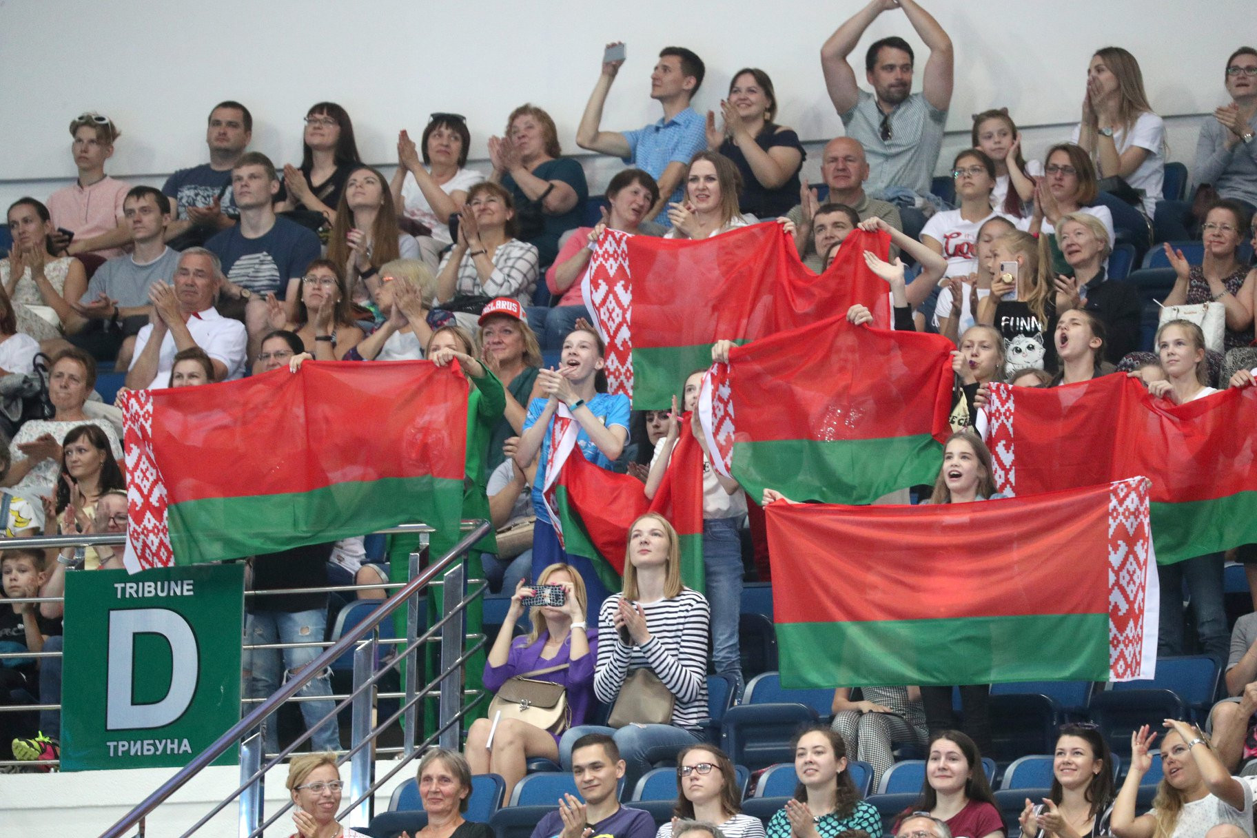 A sizeable Belarusian crowd were in attendance at Minsk Arena, where rhythmic and acrobatic gymnastics were taking place ©Minsk 2019