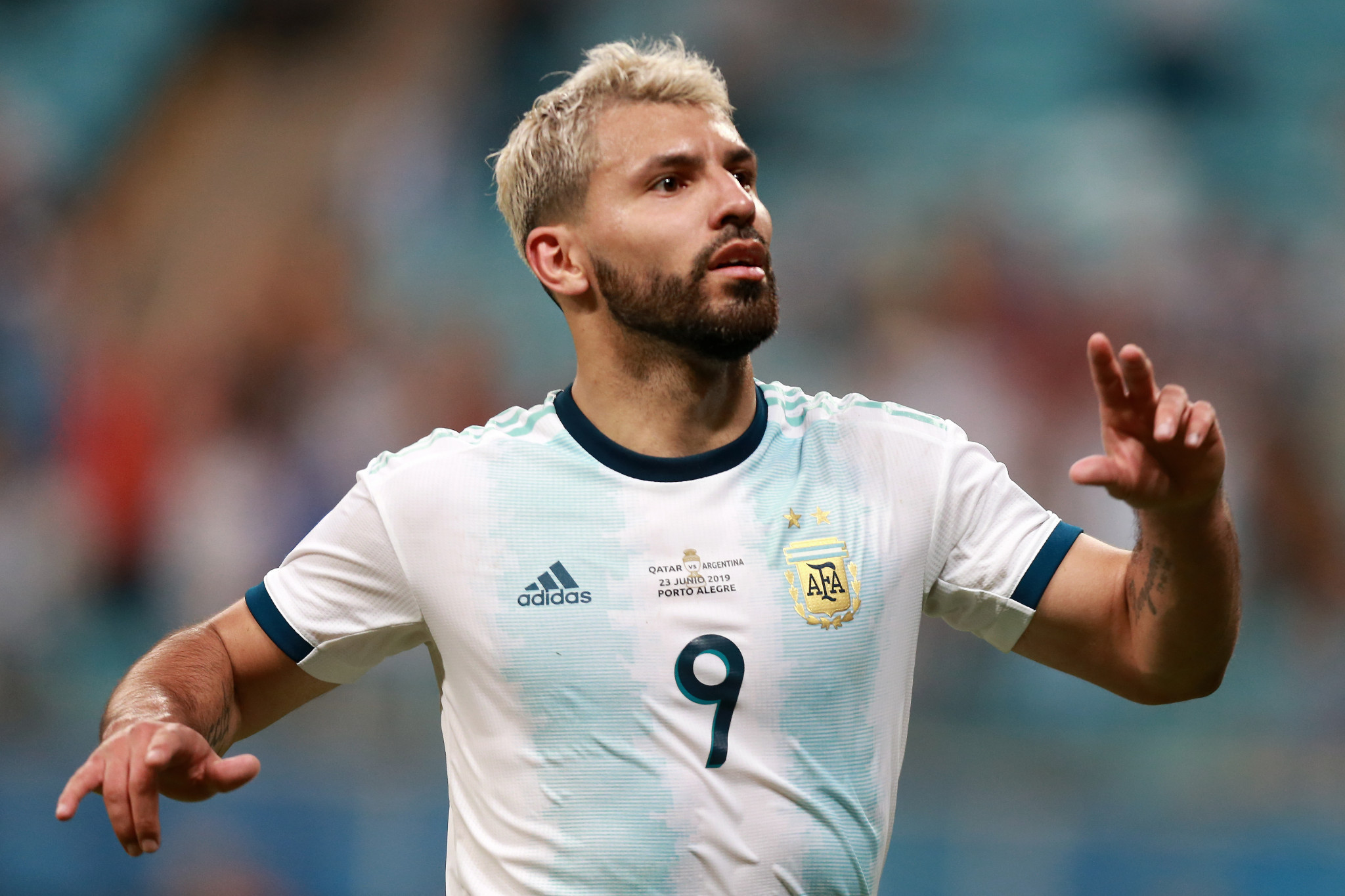 Sergio Agüero scored as Argentina defeated Qatar 2-0 at the Copa América ©Getty Images