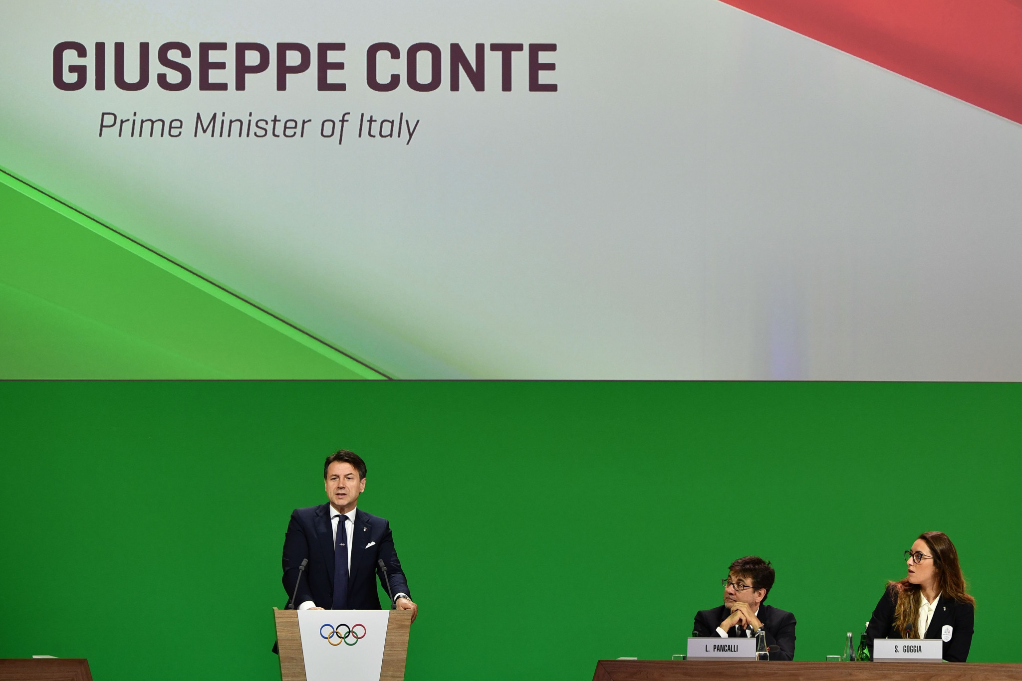 Italian Prime Minister Giuseppe Conte addressed the membership after his arrival today ©Getty Images