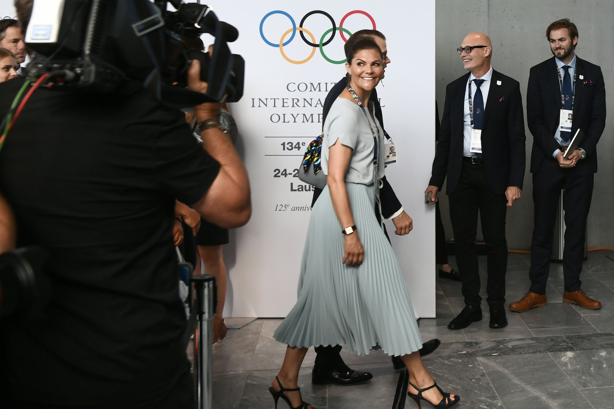 Sweden's Crown Princess Victoria arrives for the IOC Session at Swiss Tech Convention Center ©Getty Images