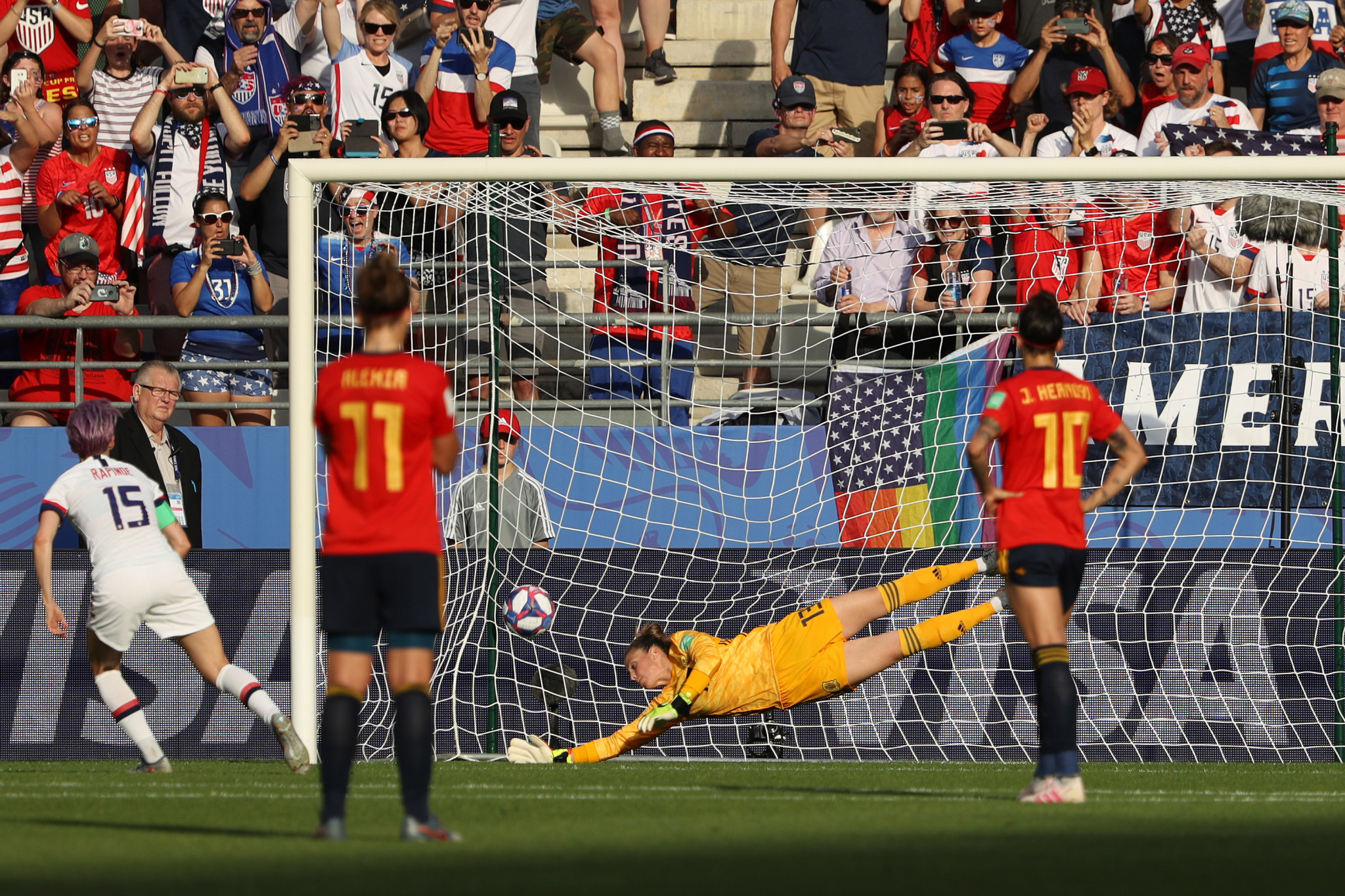 Rapinoe held her nerve to convert from the spot for a second time in the 76th minute ©Getty Images