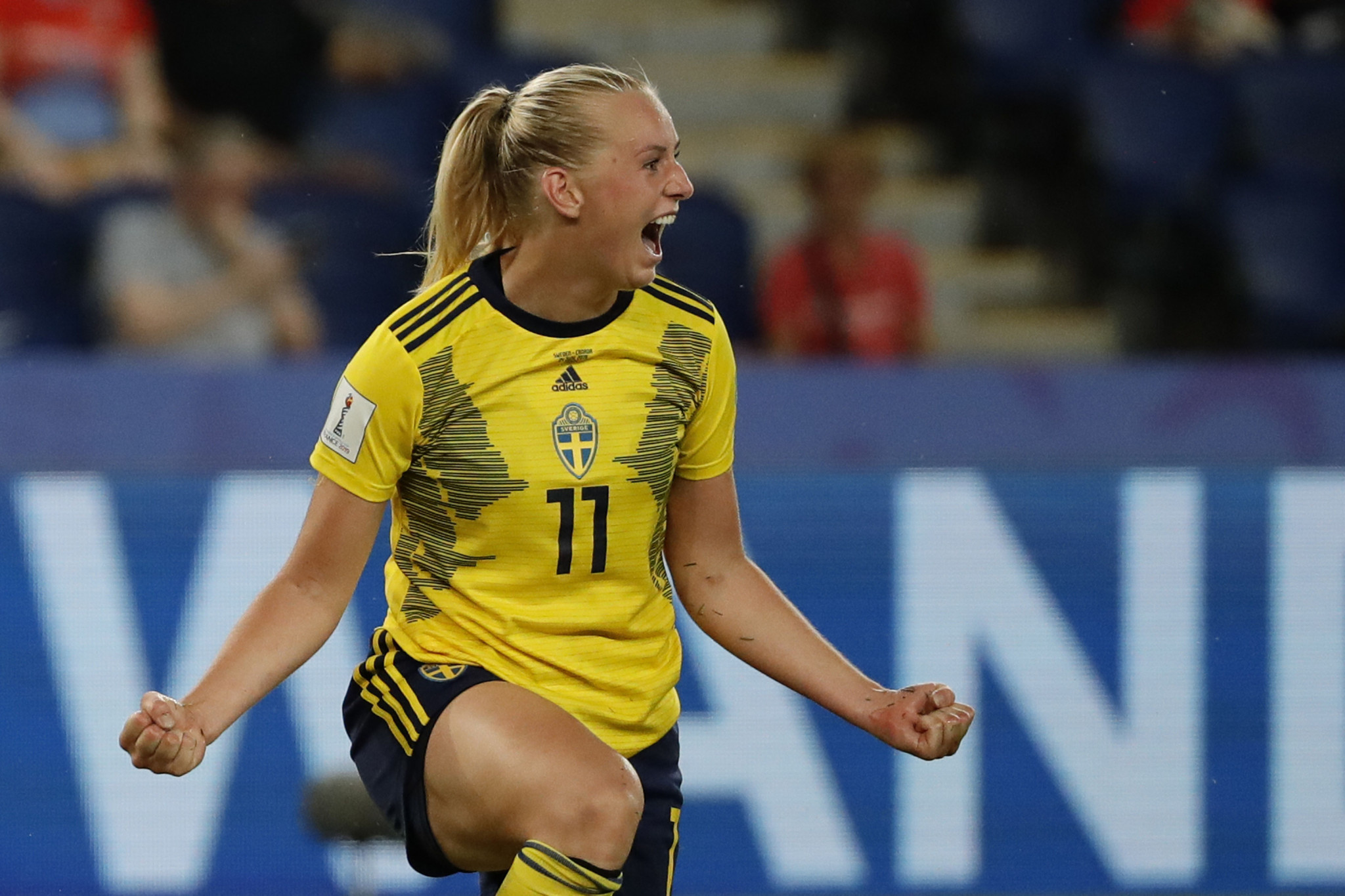Stina Blackstenius scored the only goal of the game as Sweden beat Canada in today's other last-16 tie ©Getty Images