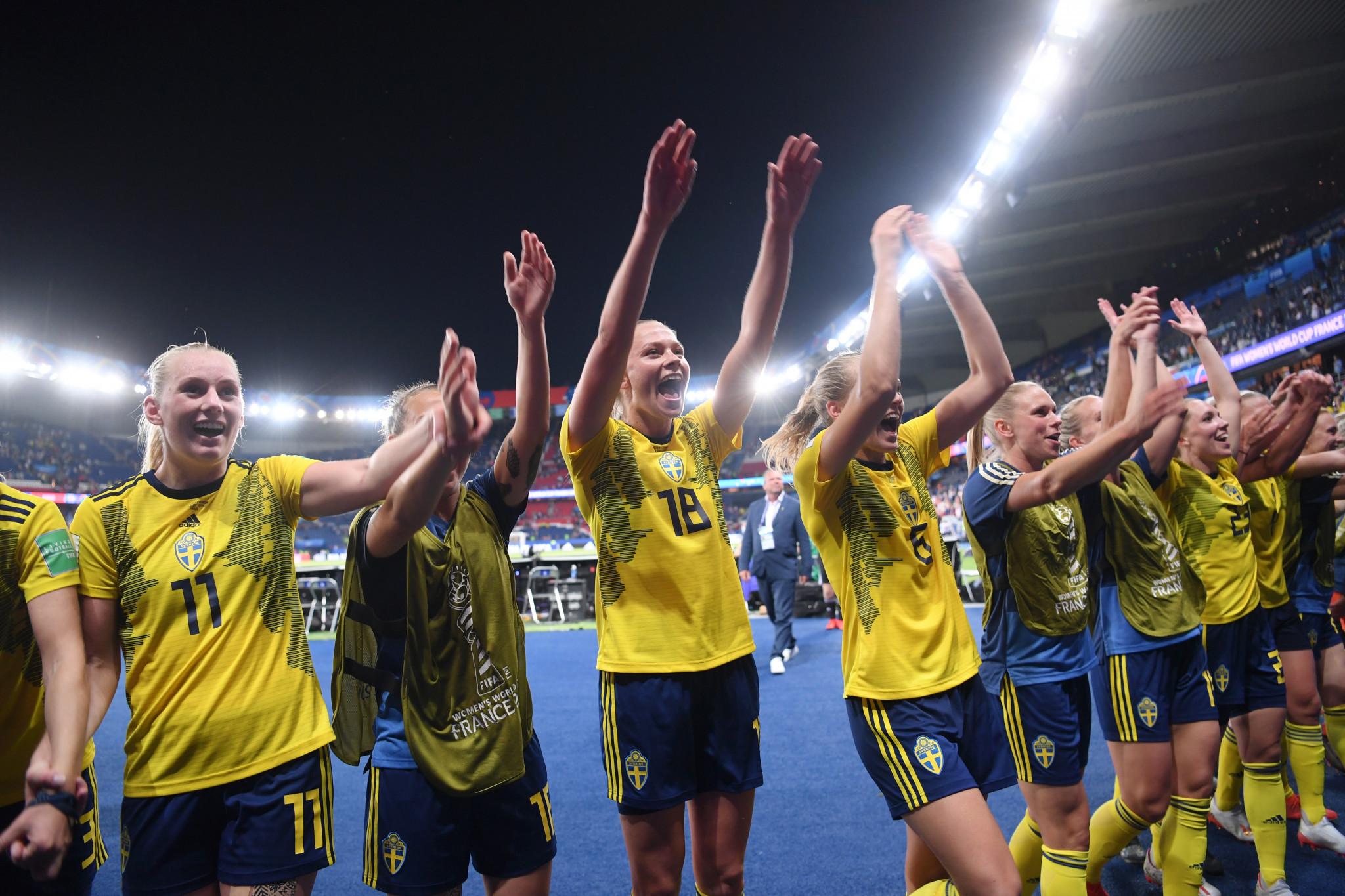 But the penalty was not given and Swedish celebrations could continue ©Getty Images