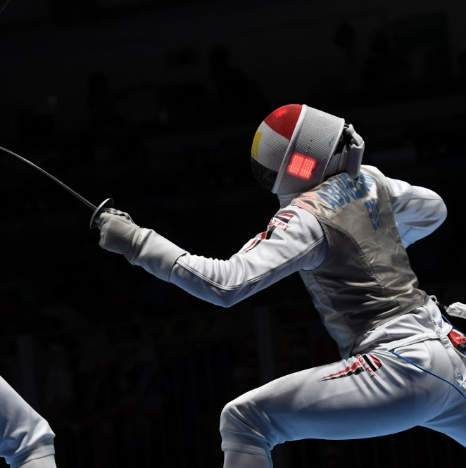 London 2012 Olympic silver medallist Alaaeldin Abouelkassem won gold for Egypt on day one of the African Fencing Championships ©Getty Images
