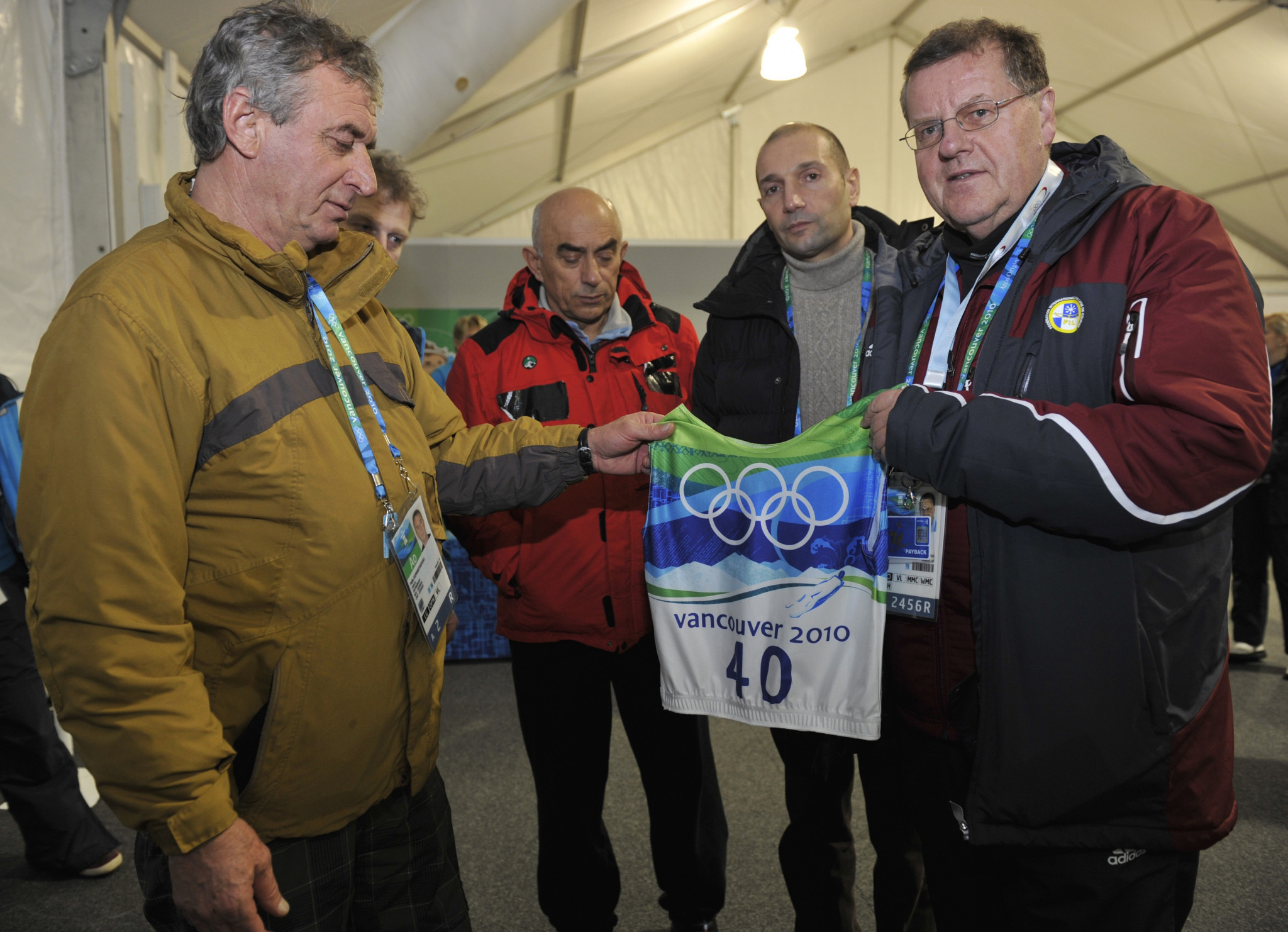 Josef Fendt, right, has stated that the darkest hour of his term in office was the fatal accident involving Georgia’s Nodar Kumaritashvili on the opening day of the 2010 Winter Olympics in Vancouver ©Getty Images