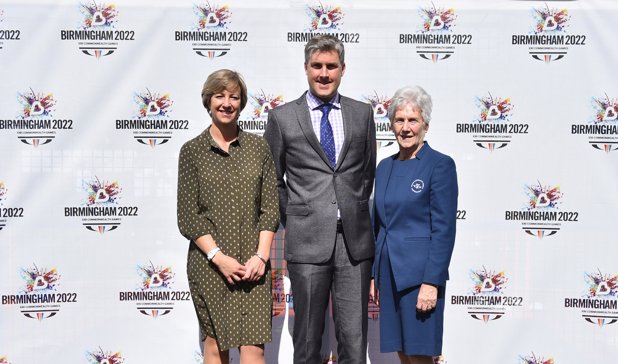 Birmingham 2022 chief executive Ian Reid, centre, says having the budget confirmed is a key milestone, while CGF President Dame Louise Martin, right, claims confirmation of the public investment reinforces the Commonwealth Games' position as a cost-efficient multi-sport event ©Getty Images