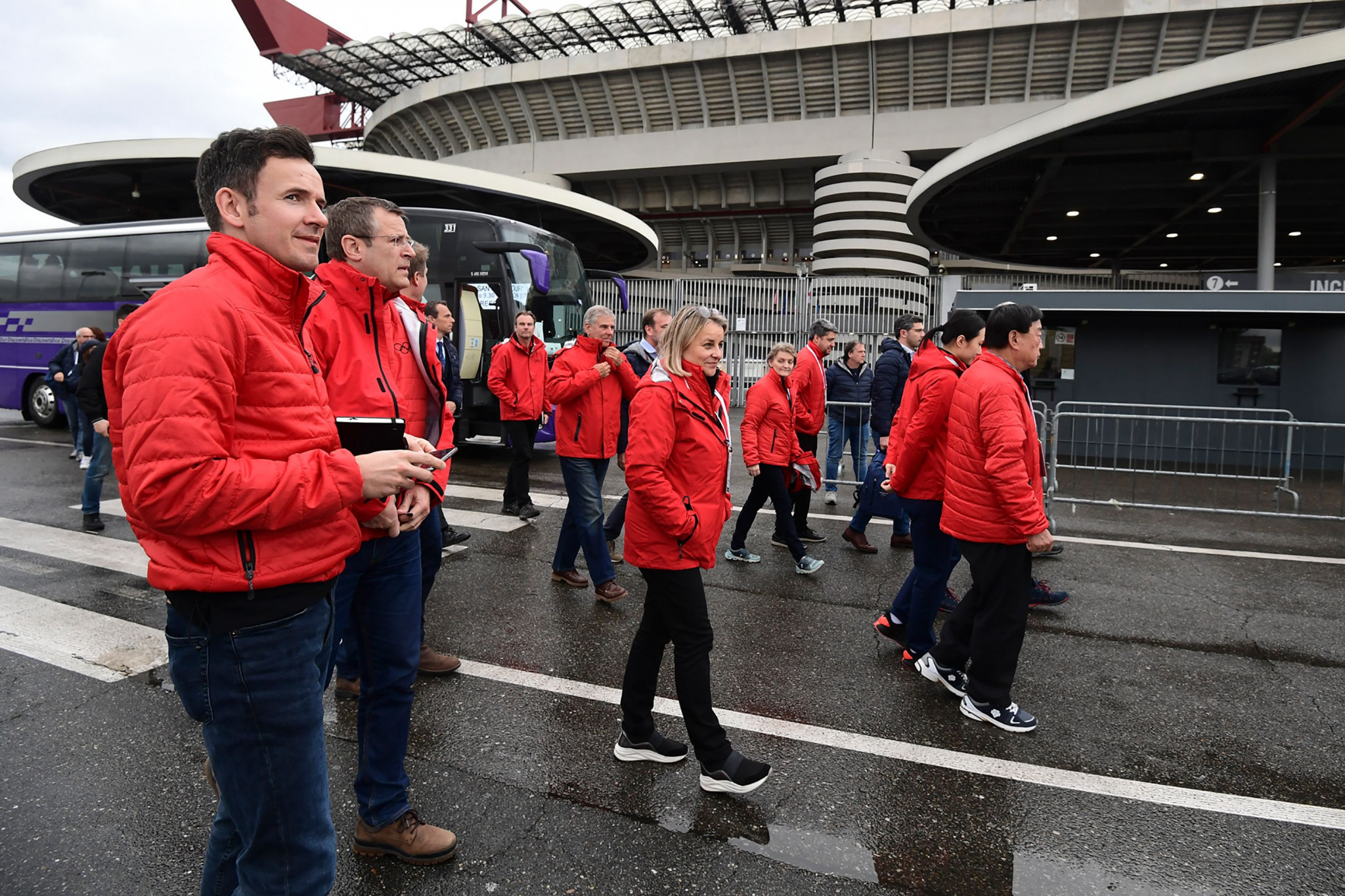 Members of the International Olympic Committee's Evaluation Commission visited the famous San Siro stadium shared by the city's two famous football clubs in Milan in April during an inspection visit ©Getty Images
