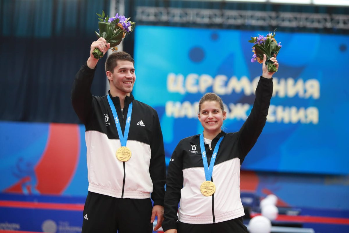 Germany's Patrick Franziska and Petrissa Solja were the victors ©Getty Images