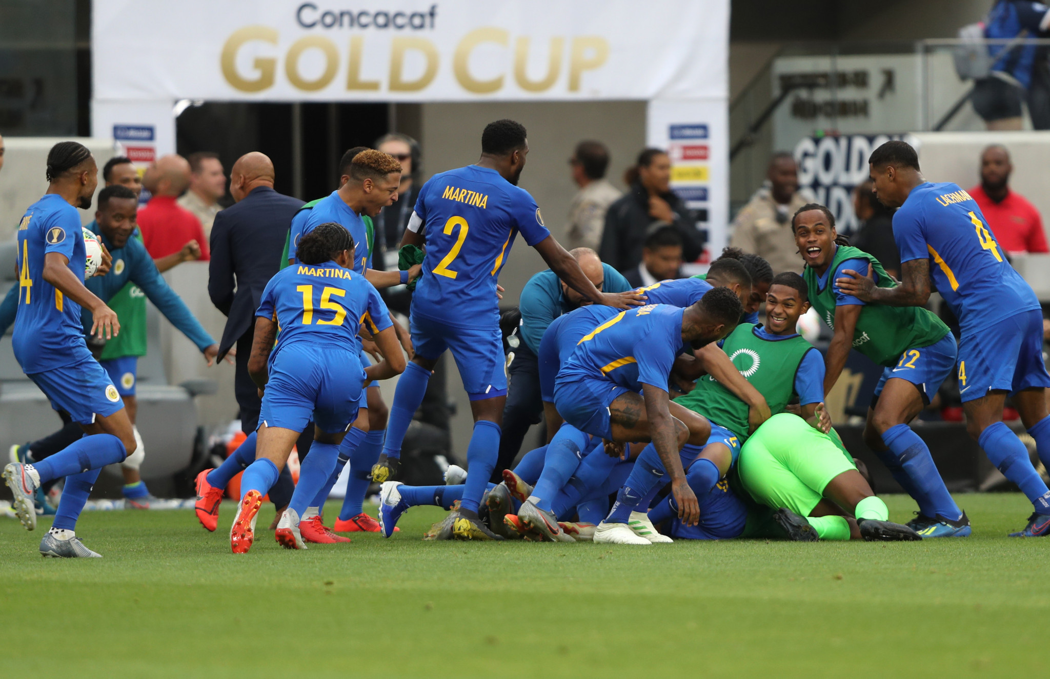 Jurien Gaari scored a dramatic goal in the last seconds of the game to save Curaçao from Gold Cup elimination ©Getty Images