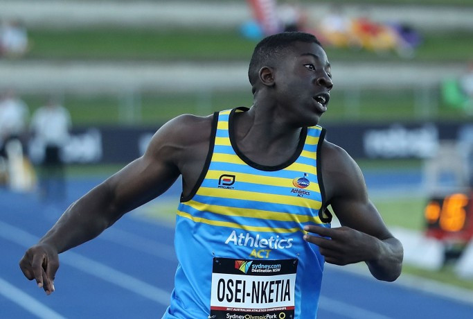 Edward Osei-Nketia won the men's 100m as part of a New Zealand sprint double ©Getty Images
