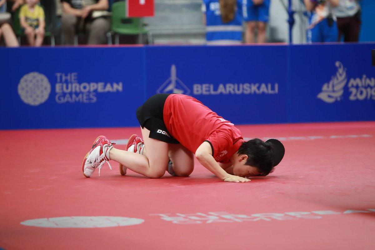 Luxembourg's Ni Xialian finished third in the women's event, qualifying for her fifth Olympic Games in the process ©Minsk 2019